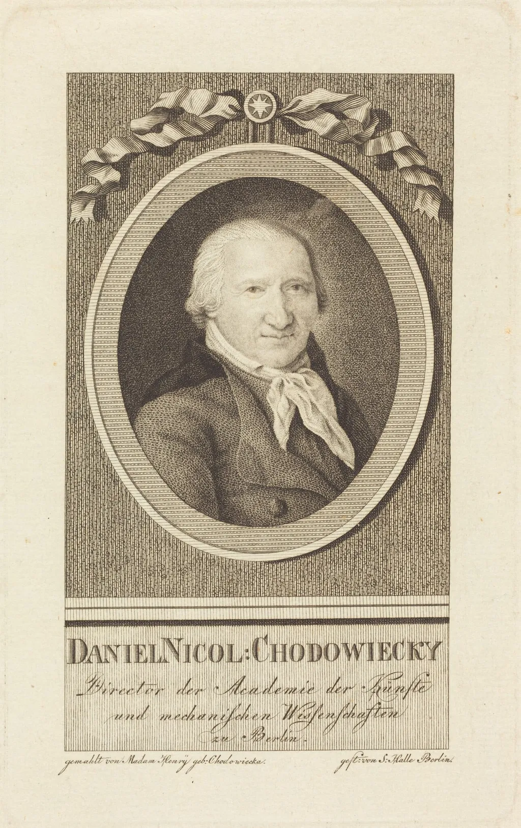 Daniel Chodowiecki, by J.S.L. Halle, ink, 1801