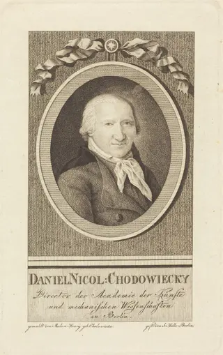 Daniel Chodowiecki, by J.S.L. Halle, ink, 1801