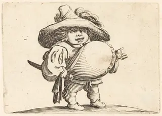 Man with Big Belly, by Jacques Callot, ink, 1622