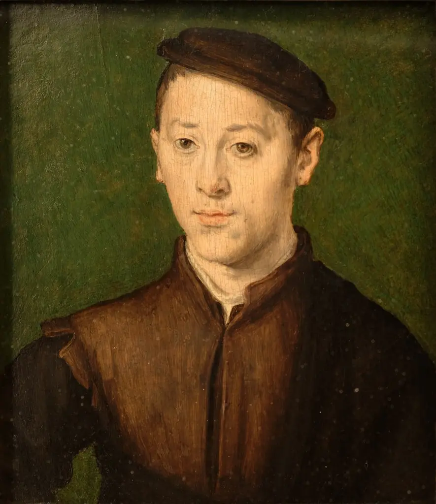 Portrait d'un jeune homme en demi-buste, by Corneille de Lyon, unspecified, 1532