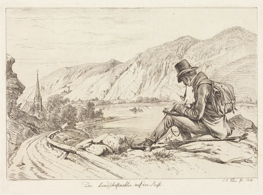 Der Landschaftmaler auf der Reise (The Landscape Painter on Tour), by Johann Adam Klein, ink, 1814
