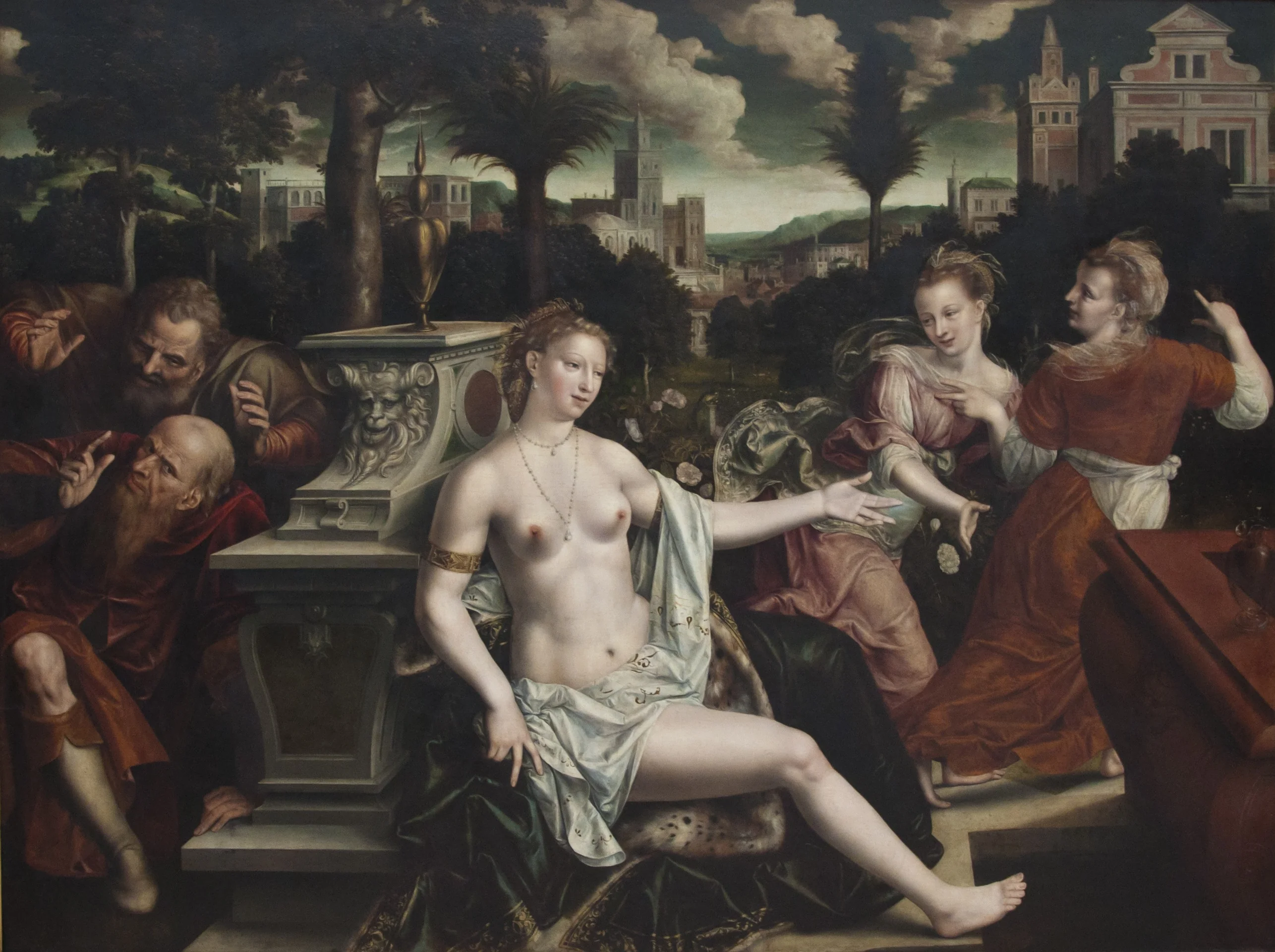 Susanna spyed upon by the Elders (Daniel 13:1-63), detail