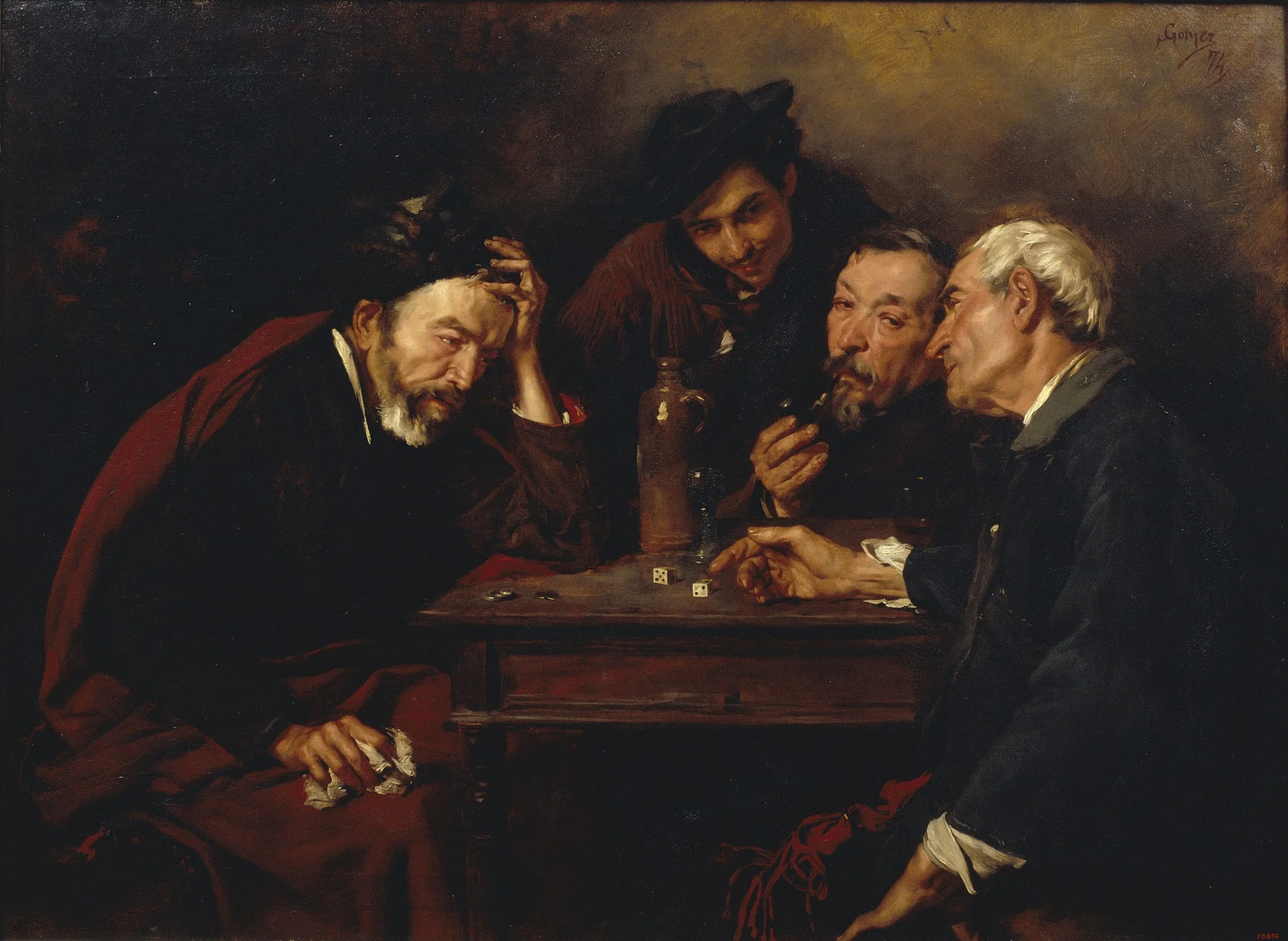 The Dice Players, detail