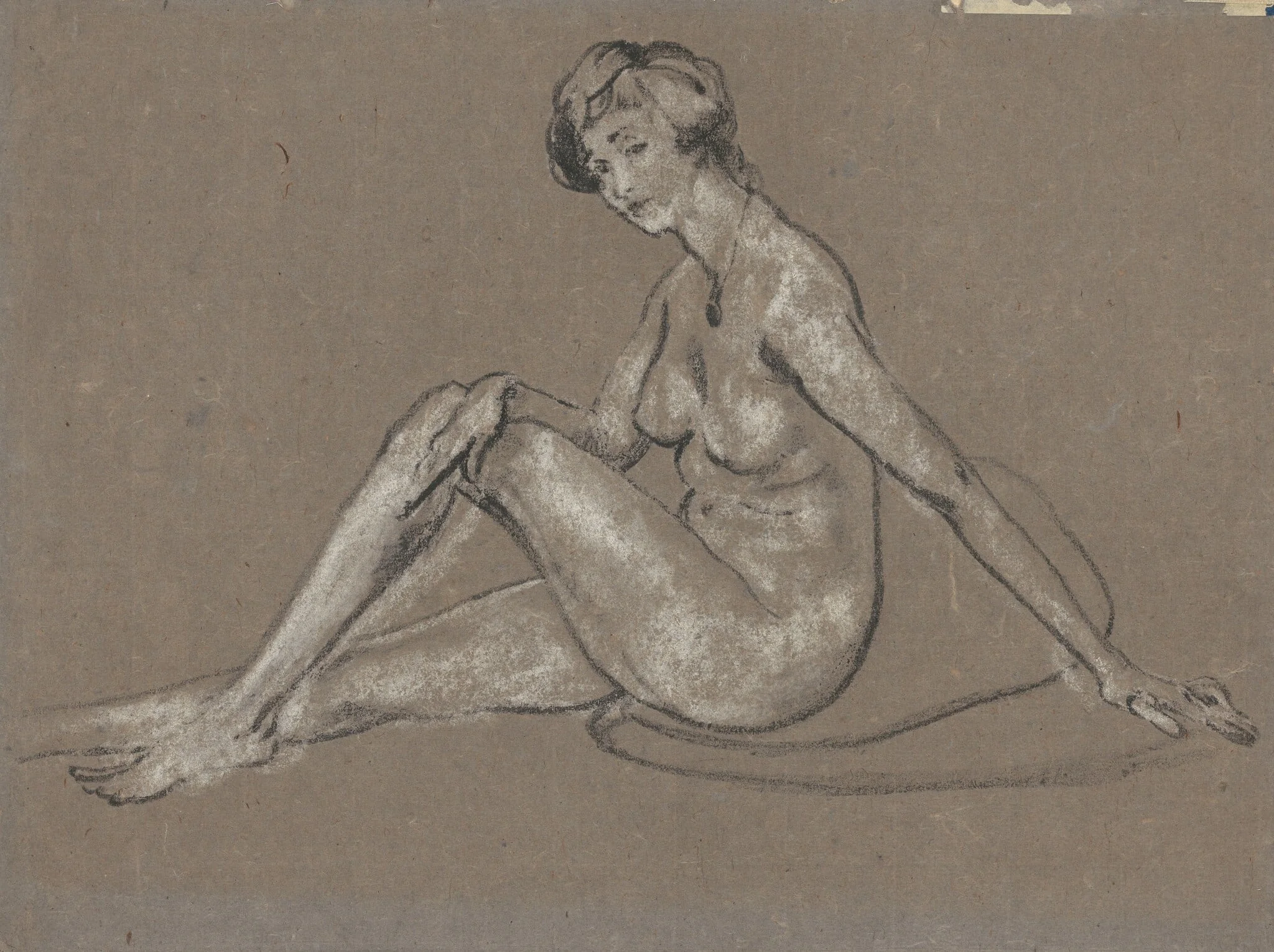 Seated Female Nude, detail
