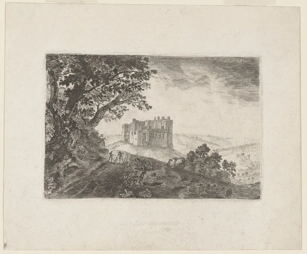 Crichton Castle from the Northeast, by of Eldin, John Clerk, ink, 1773