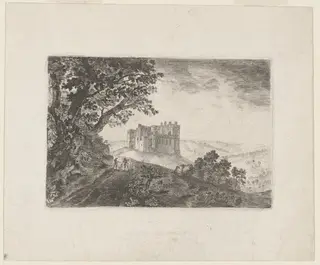 Crichton Castle from the Northeast, by of Eldin, John Clerk, ink, 1773