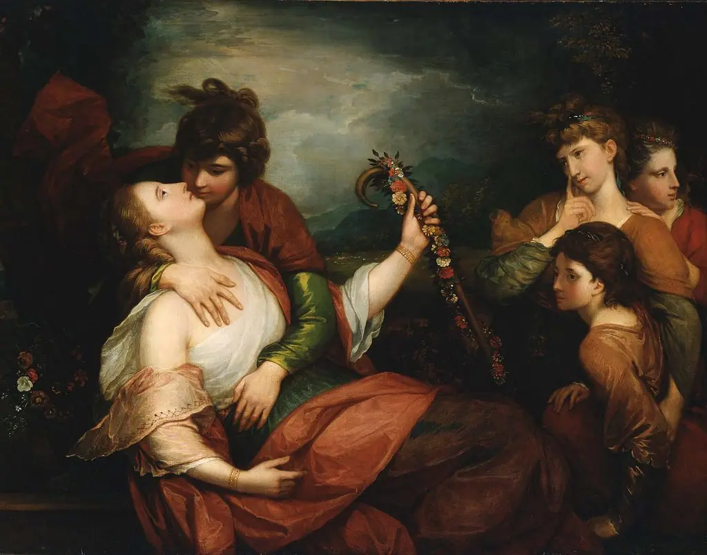 The Stolen Kiss, by Benjamin West, unspecified, 1819