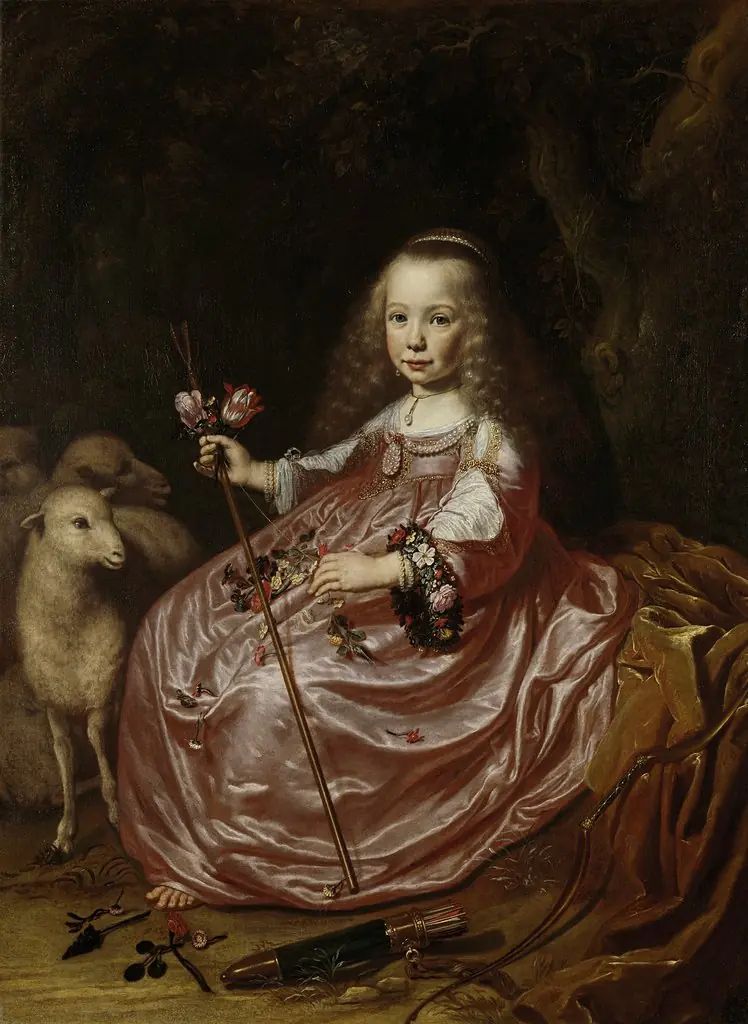Clara Alewijn (1635-74). Daughter of Abraham Alewijn and Geertruid Hooftman, by Dirck van Santvoort, oil, 1644
