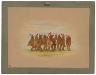 Amusing Dance - Saukie, by George Catlin, oil, 1865