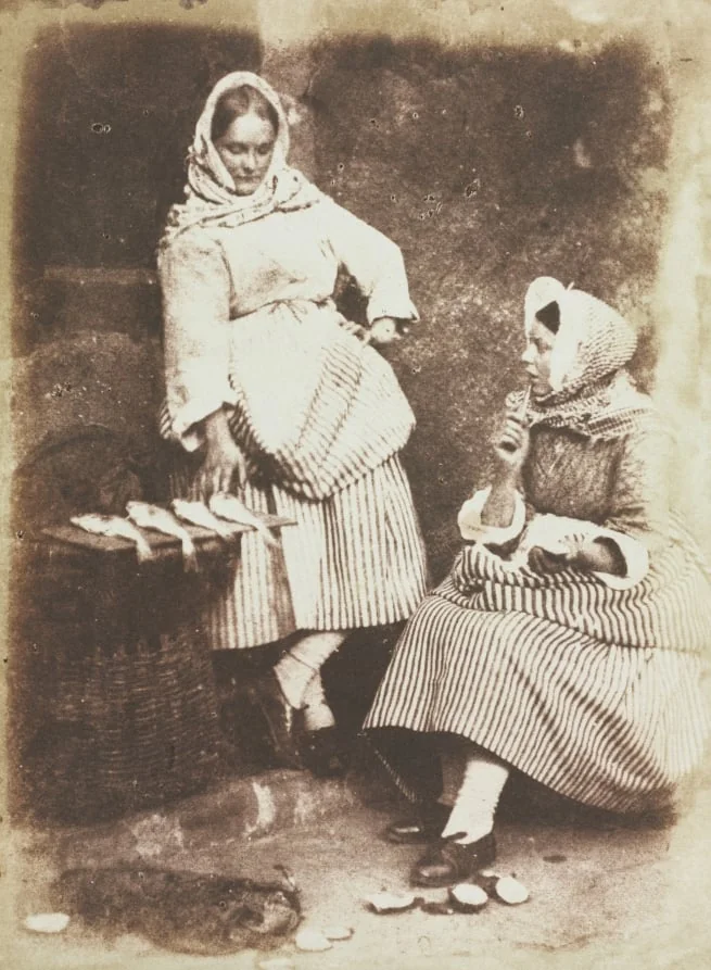 Newhaven Fishwives, Jeanie Wilson and Annie Linton, detail