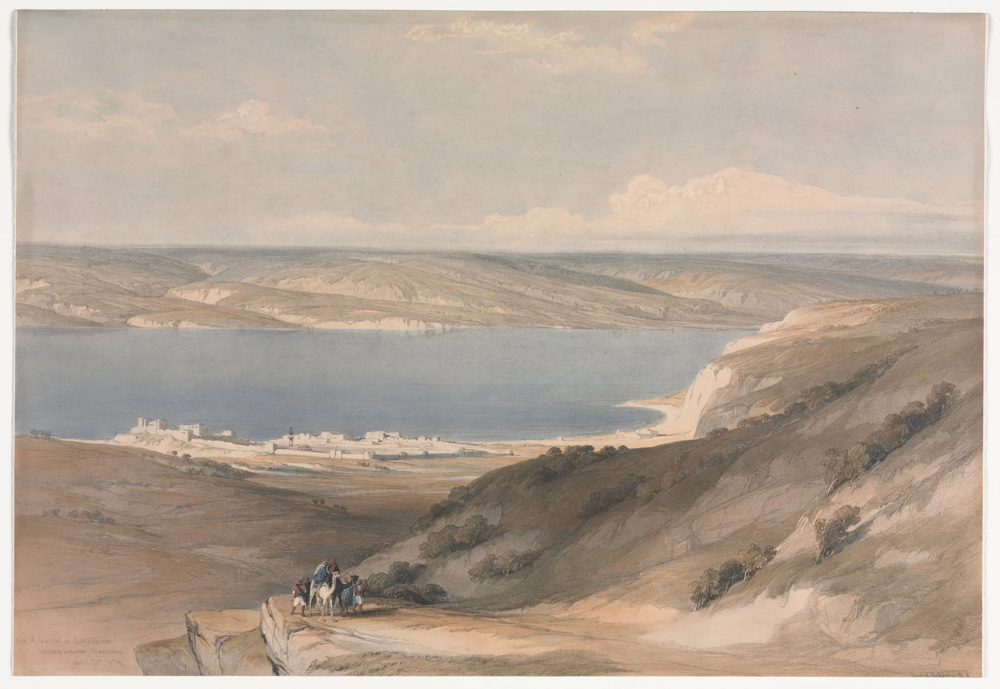 Sea of Galilee at Genezareth looking Towards Bashan, detail