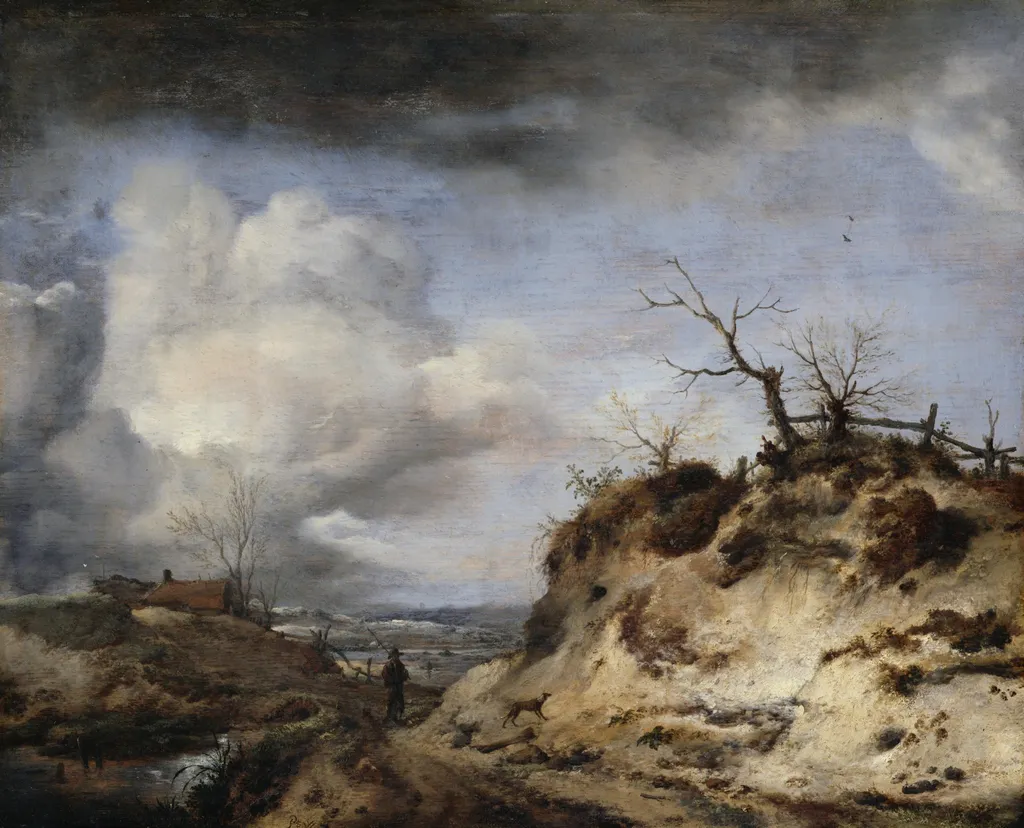 Path through the Dunes, by Philips Wouwerman, oil, 1655