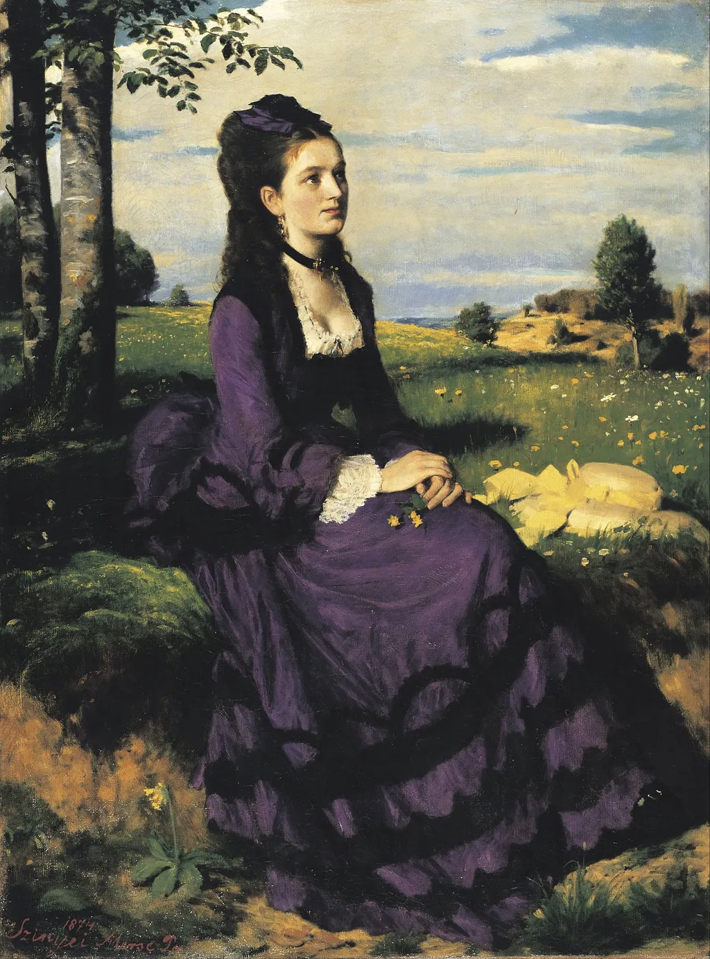 Lady in Violet, by Pál Szinyei Merse, oil, 1874