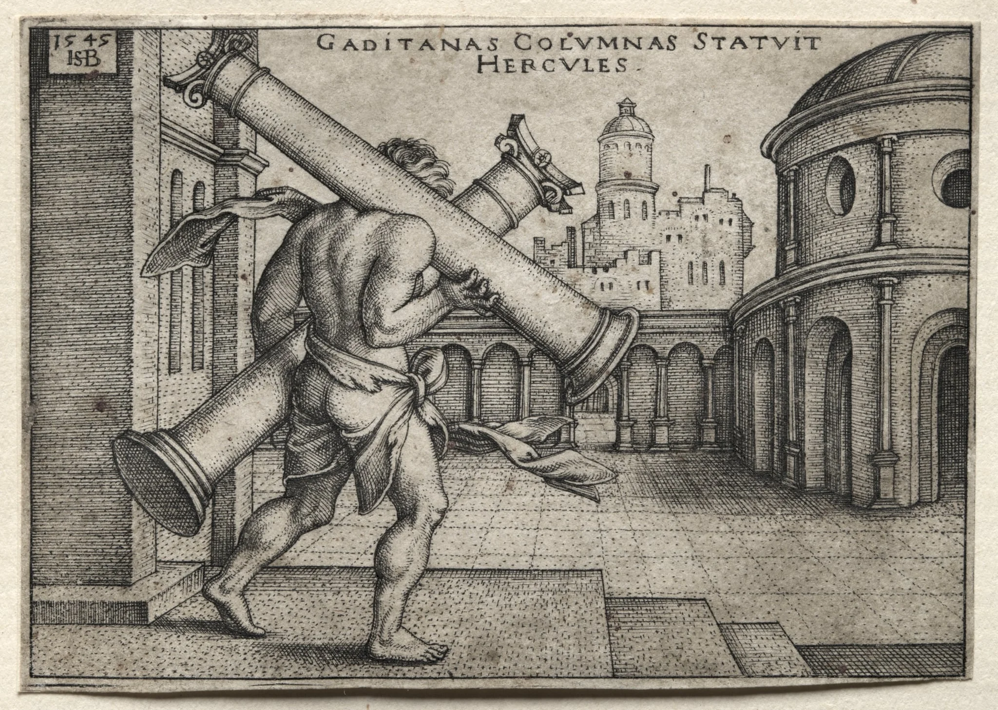 The Labors of Hercules: Hercules Carrying the Columns of Gades, detail