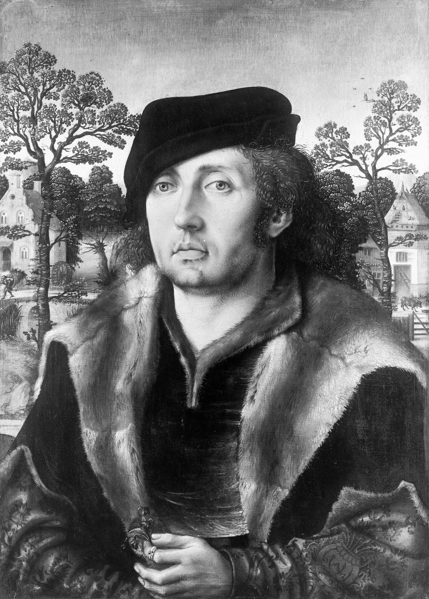 Portrait of a young man, detail
