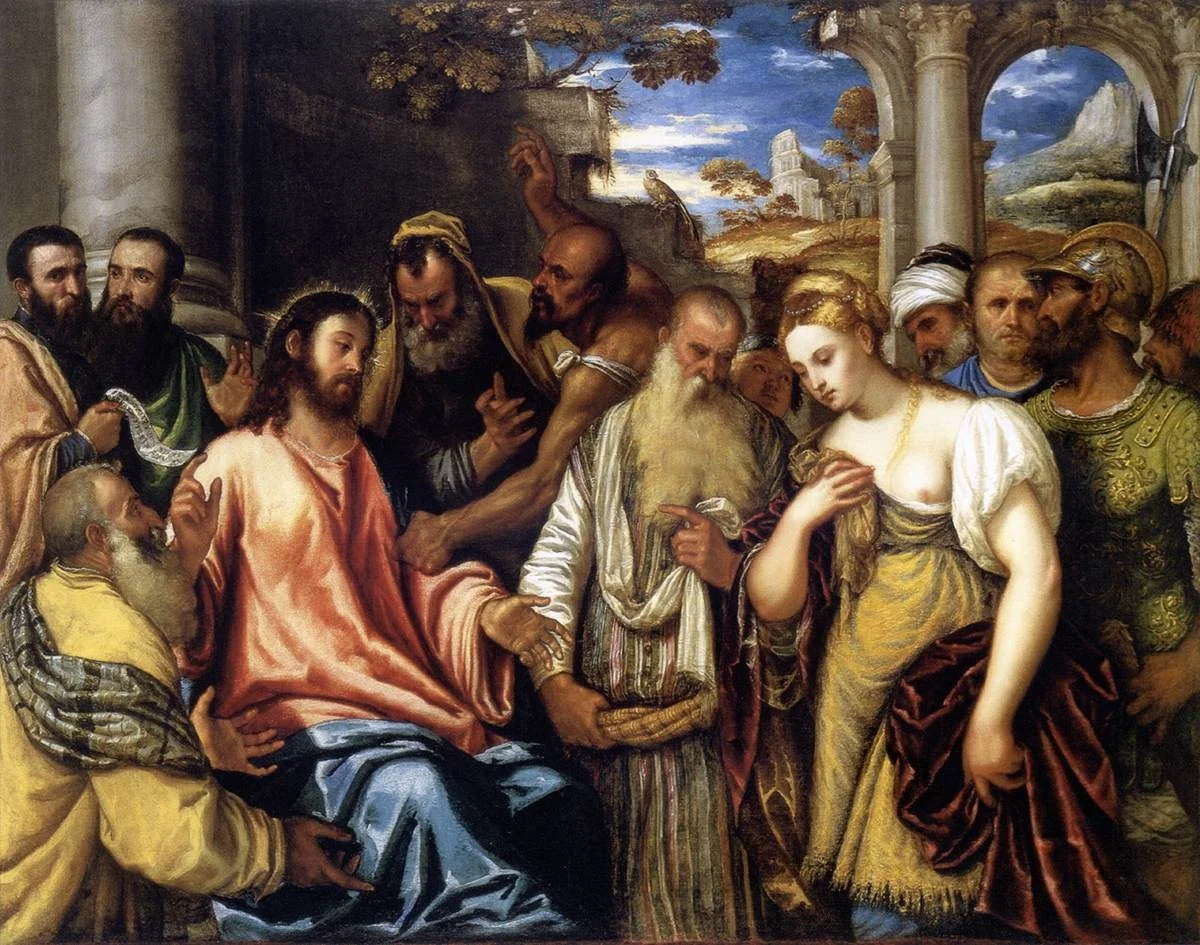 Christ and the Woman in Adultery, detail