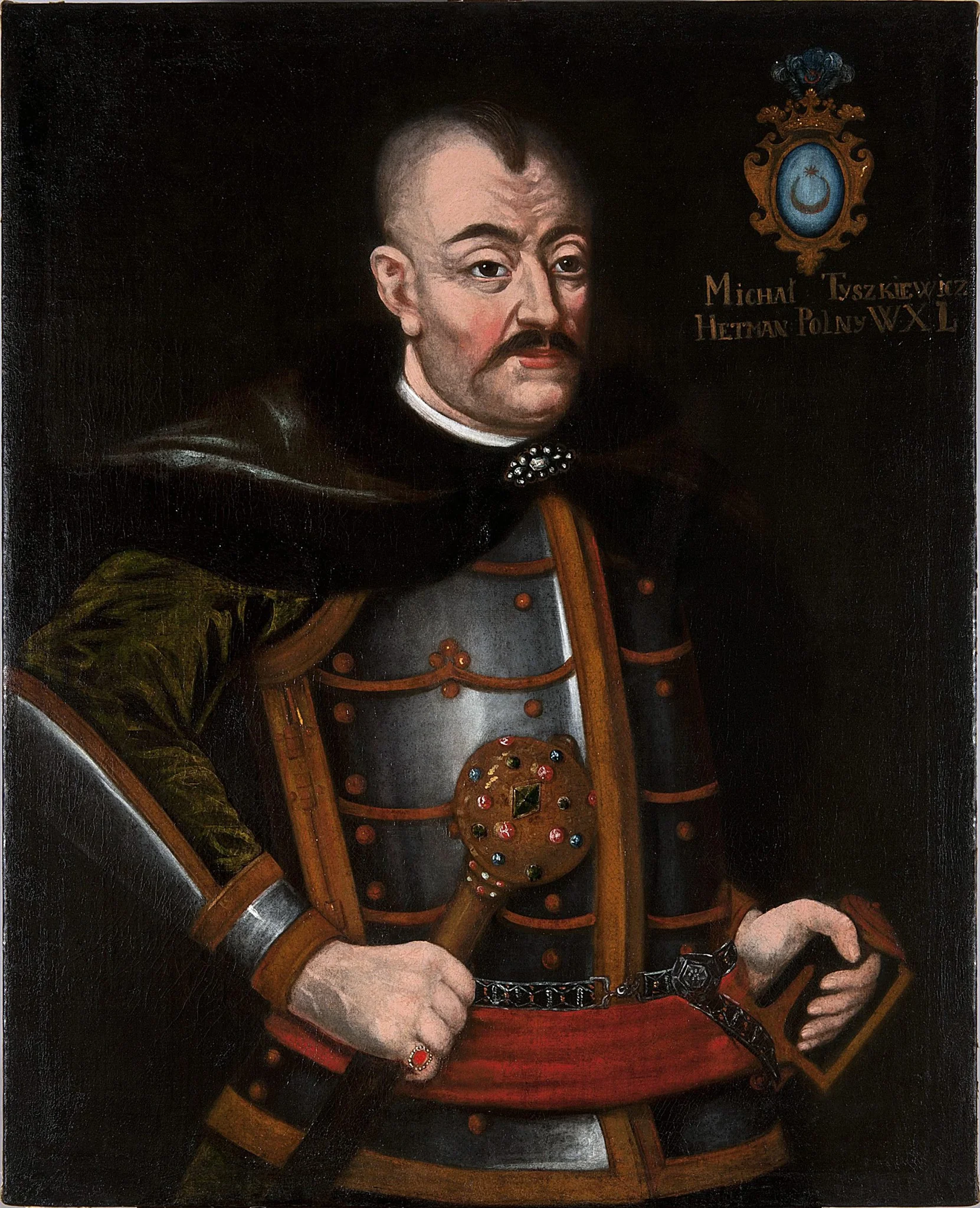 Portrait of Michał Tyszkiewicz, Leliwa coat of arms (?–after 1549), field hetman of the Grand Duchy of Lithuania, detail