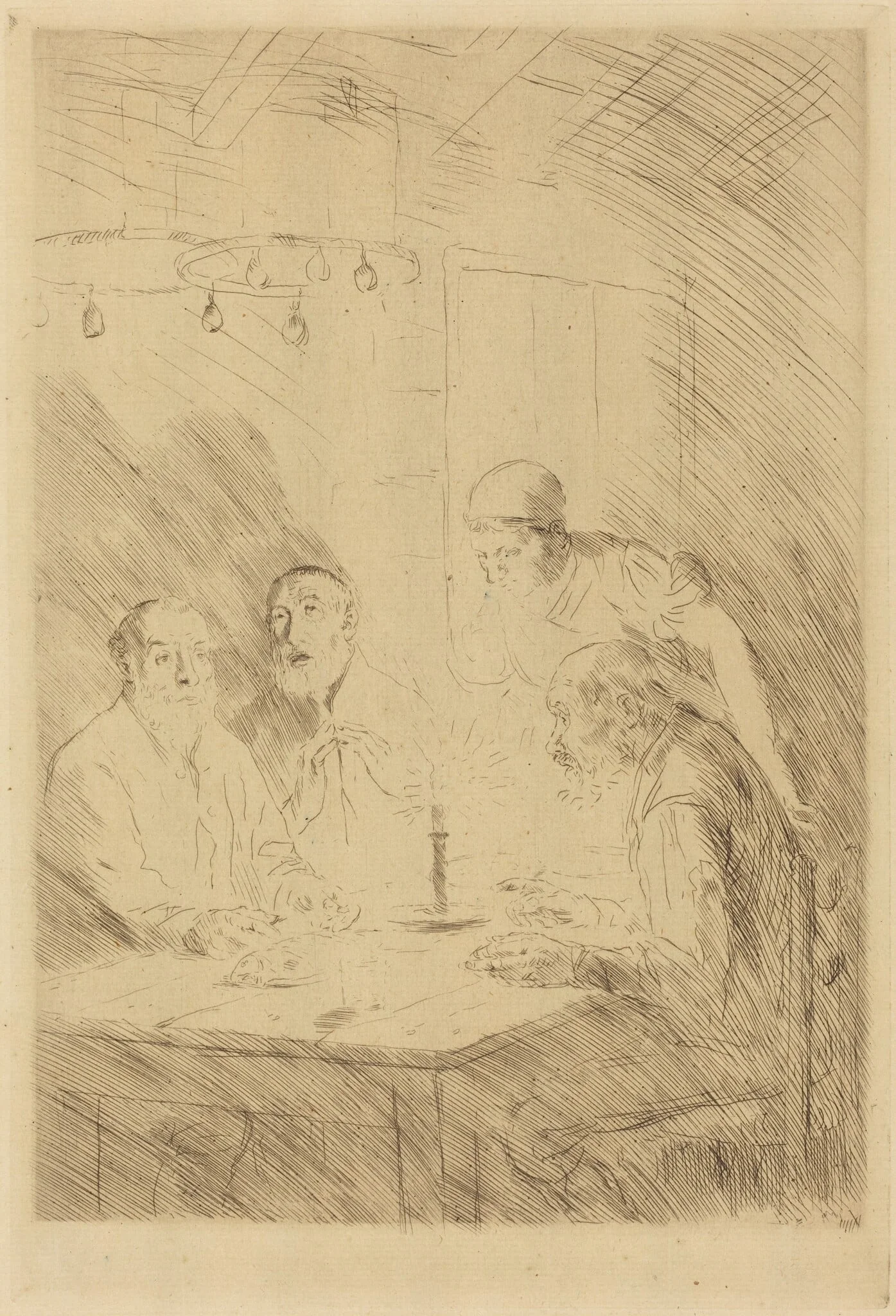 Supper of the Poor (Le souper chez misere), detail