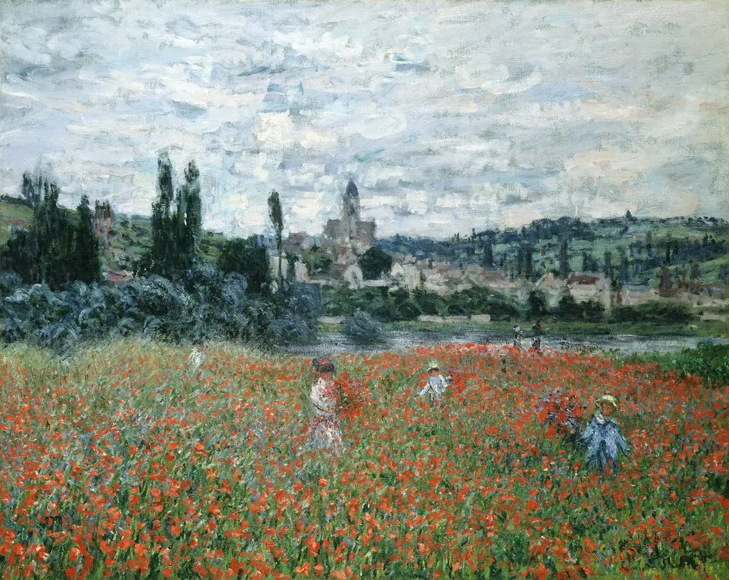 Poppy Field near Vétheuil, by Claude Monet, oil, 1890