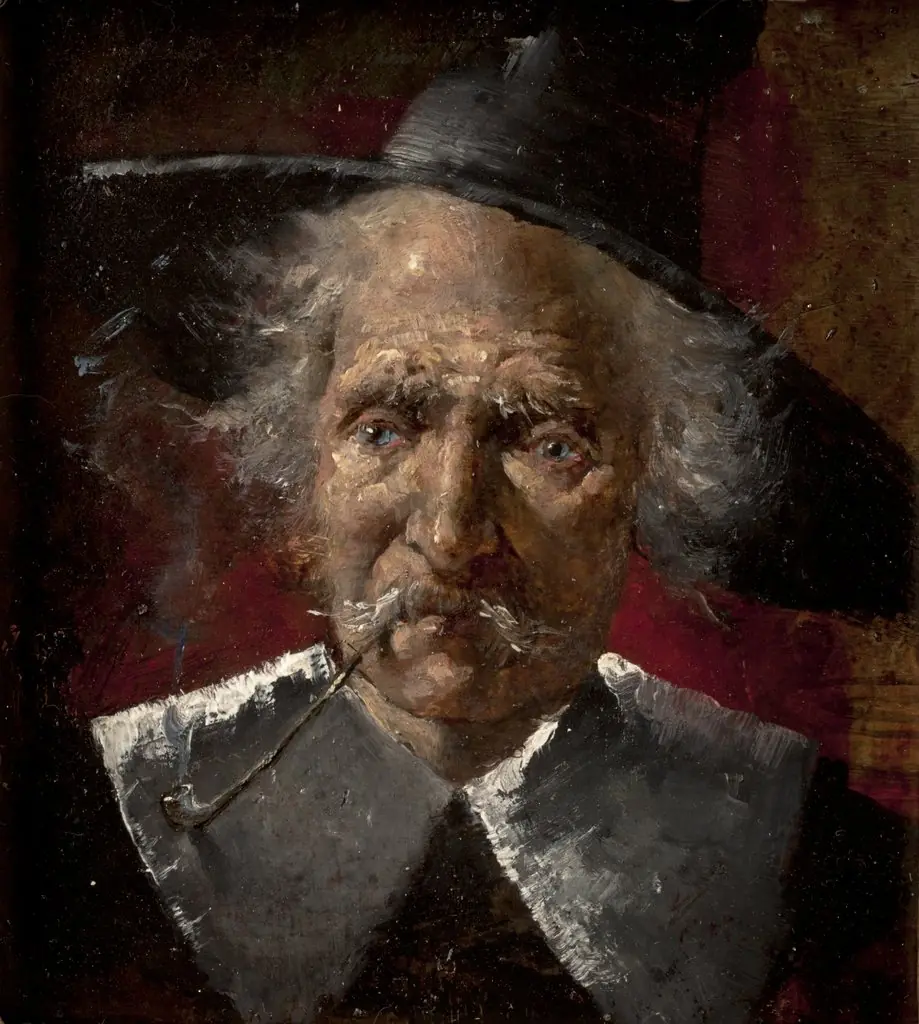 Head of an Old Man, by Szymon Buchbinder, oil, 1890