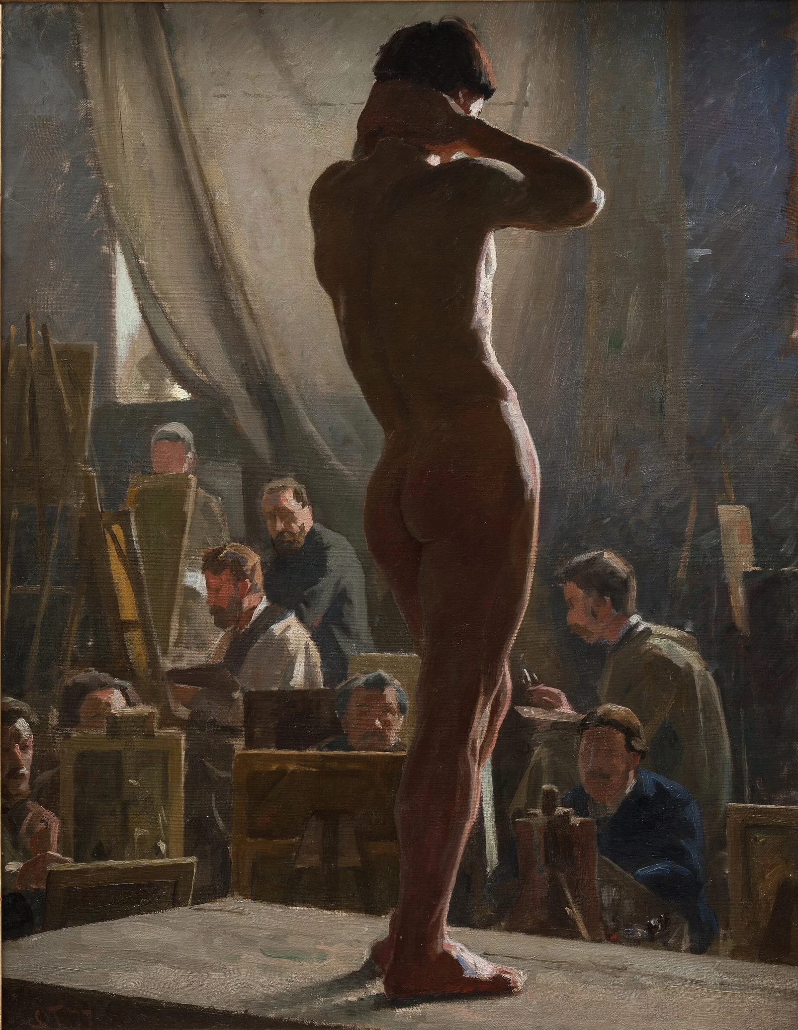 Male Nude in the Studio of Bonnat, detail