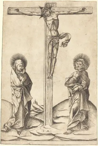 The Crucifixion, by Israhel van Meckenem, ink, 1475