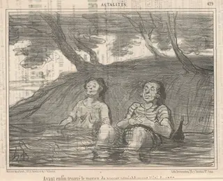 Ayant ... trouvé le moyen de passe agréablement l'été, by Honoré Daumier, ink, 1857