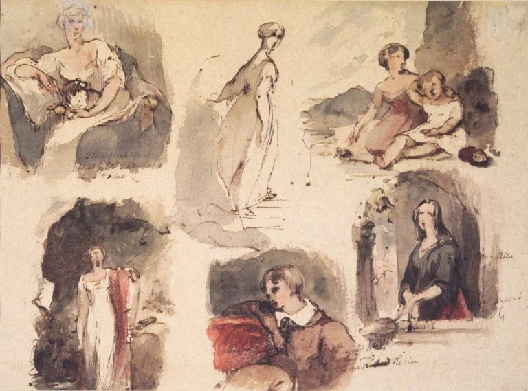 [Untitled] (Six Figure Studies) (recto) and [Untitled] (Seven Figure Studies) (verso), detail