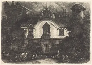 The Haunted House, by Rodolphe Bresdin, ink, 1871