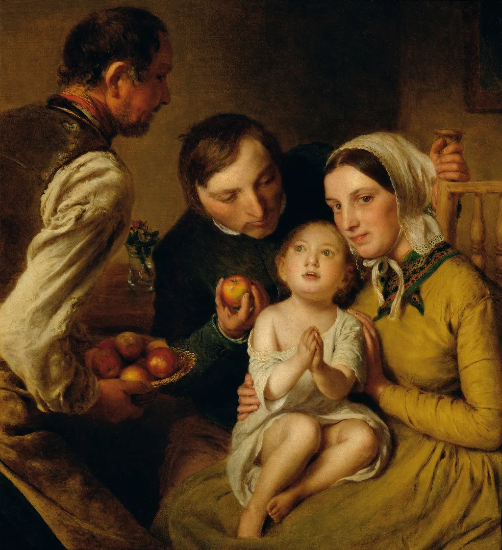 Das Bittenlernen (Familie Reiter), by Johann Baptist Reiter, oil, 1850