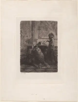 I Fratelli sono al campo [The Men are in the Field], by Mosè Bianchi, ink, 1870