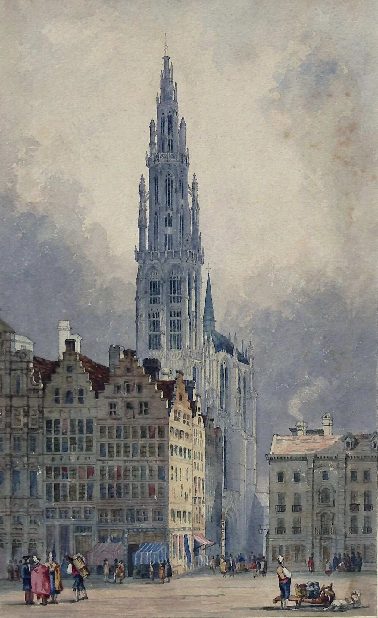 Cathedral Tower in Antwerp, detail