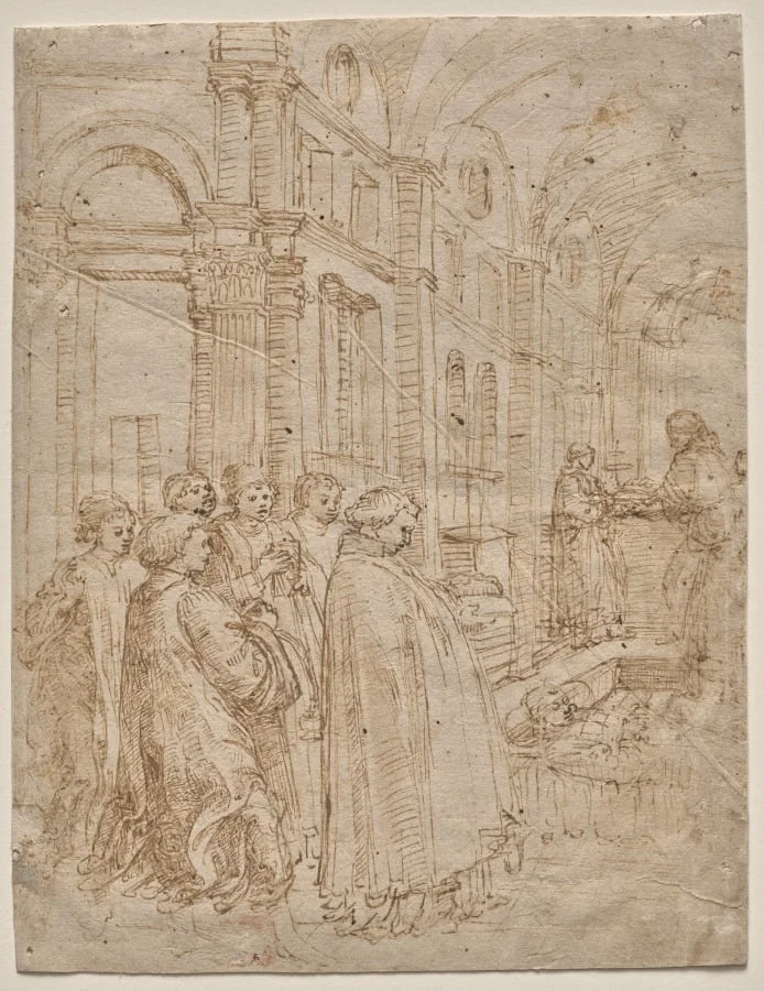 The Funeral of Saint Stephen, detail