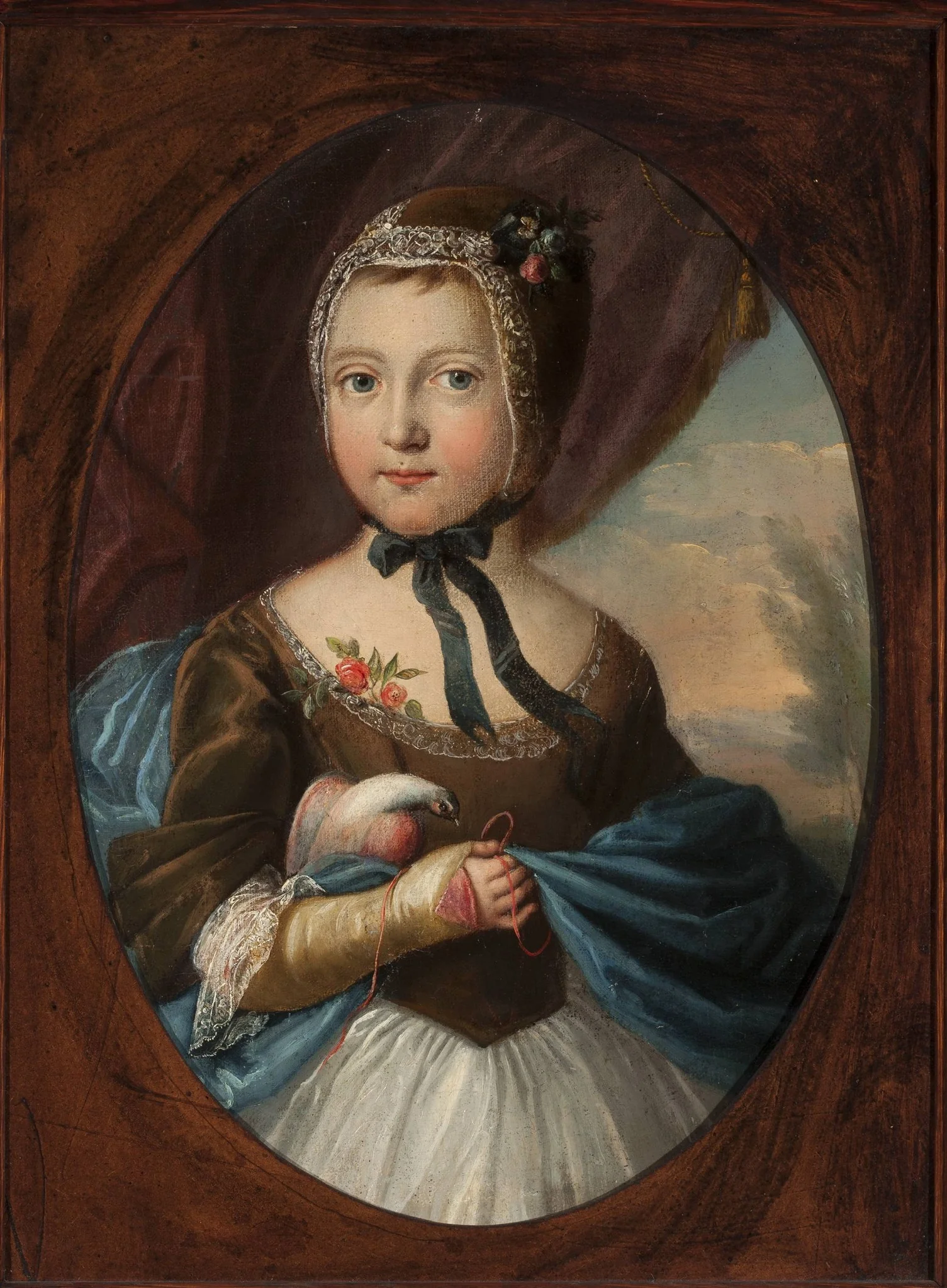 Portrait of Anna Bogusławska née Linowska (1734–1762), detail