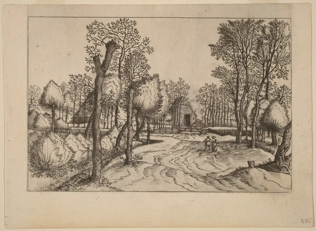 Farms, by Lucas van Doetechum, ink, 1560