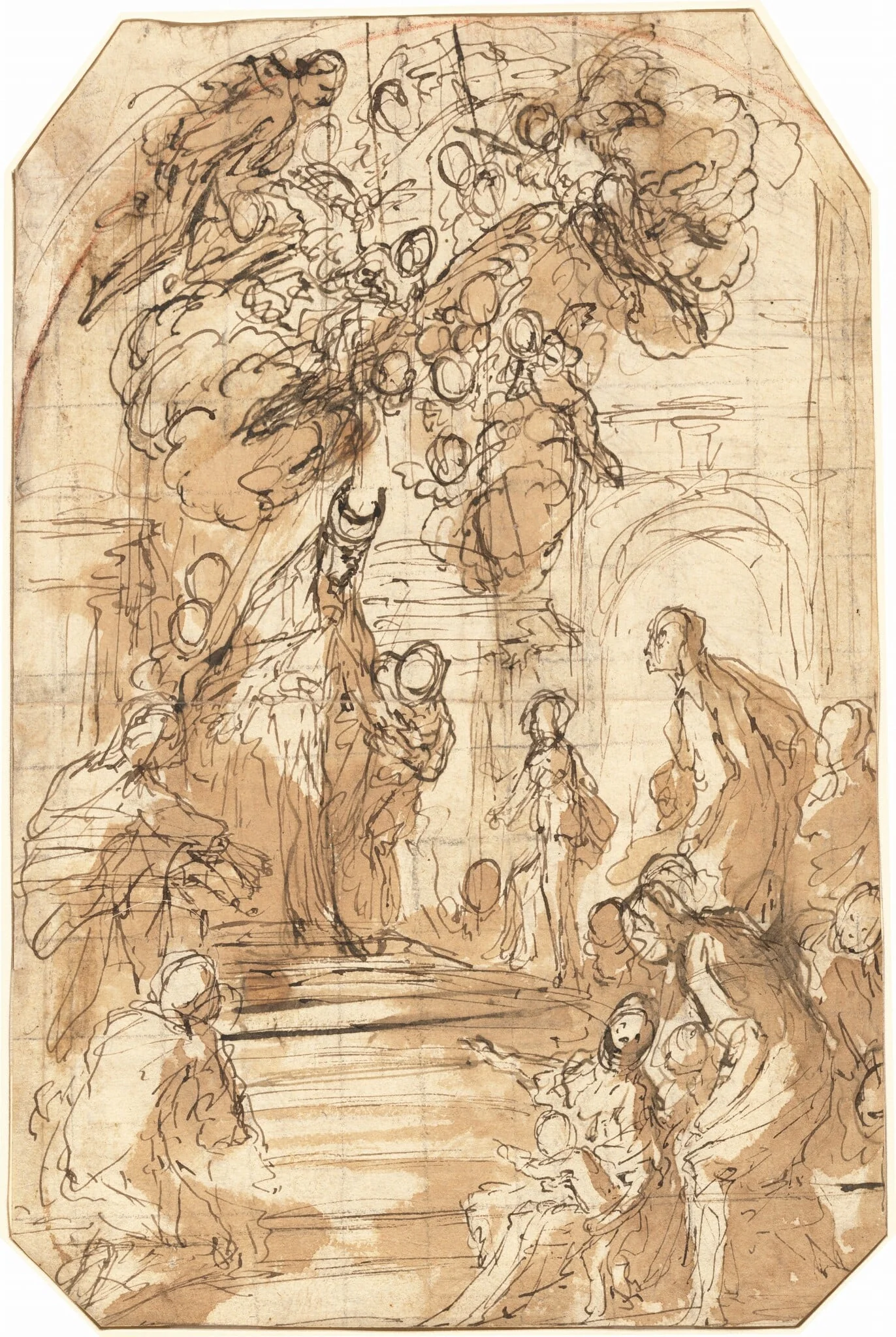 Presentation of the Virgin in the Temple [recto], detail