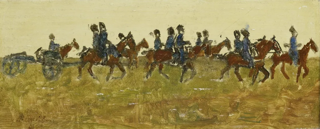 Hussars on Maneuver, by George Hendrik Breitner, oil, 1901