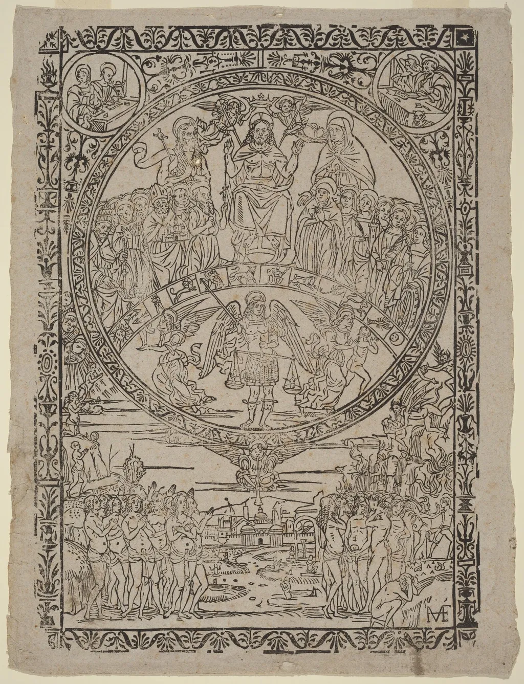 The Last Judgment, by Master MF, ink, 1490