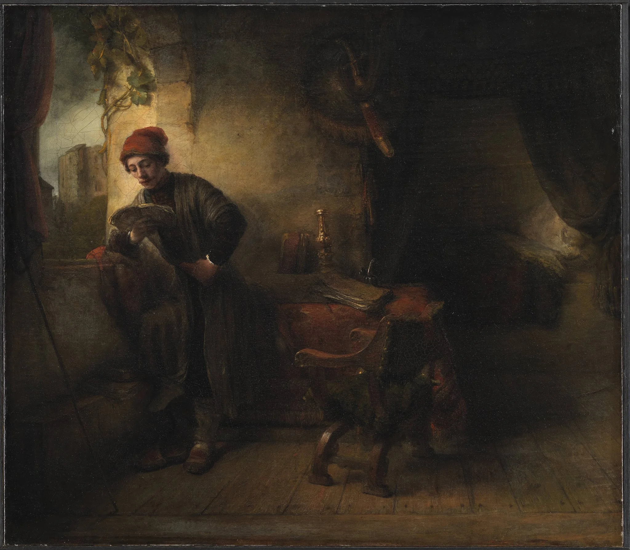 Standing Young Man at the Window in his Study Reading, known as"The Student", detail