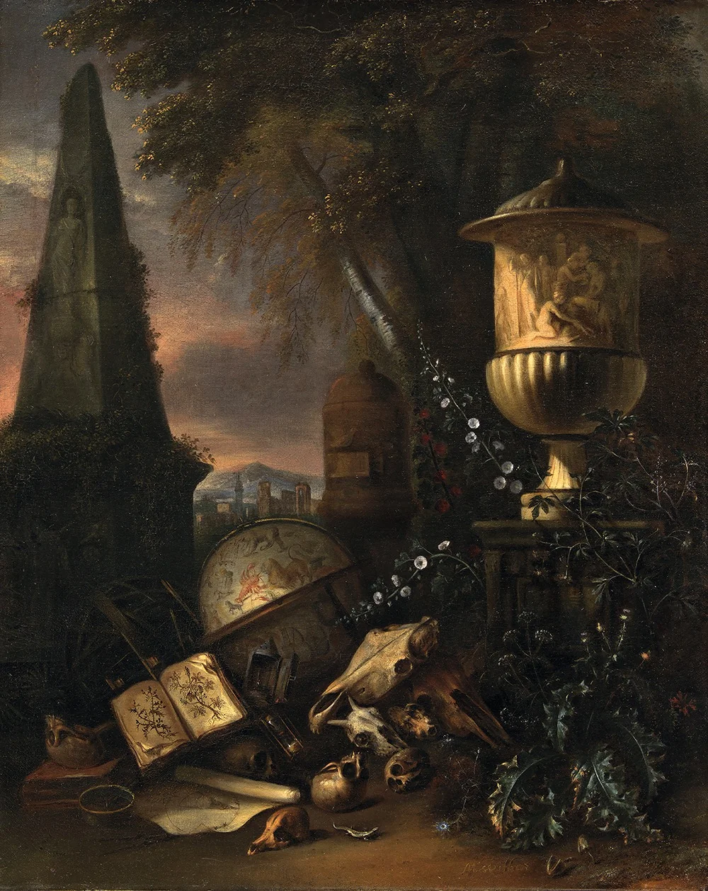 Vanitas. Still Life in a Landscape, detail