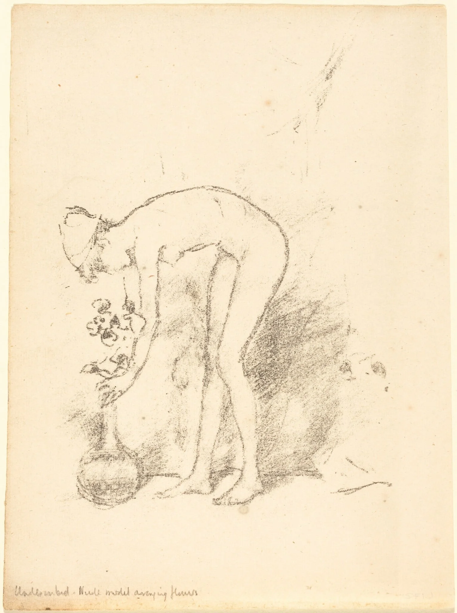 A Nude Model Arranging Flowers, detail