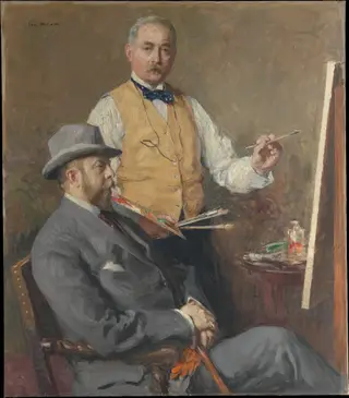 In the Studio (Gari Melchers and Hugo Reisinger), by Gari Melchers, oil, 1912