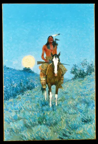 The Outlier, by Frederic Remington, oil, 1909