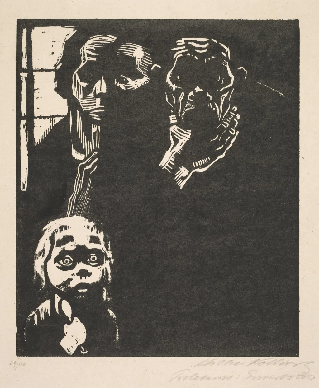 Proletariat:  No. 1  Out of Work, by Käthe Kollwitz, 1925