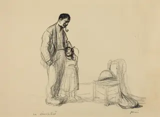 Le demobilisé, by Jean-Louis Forain, ink, 1916