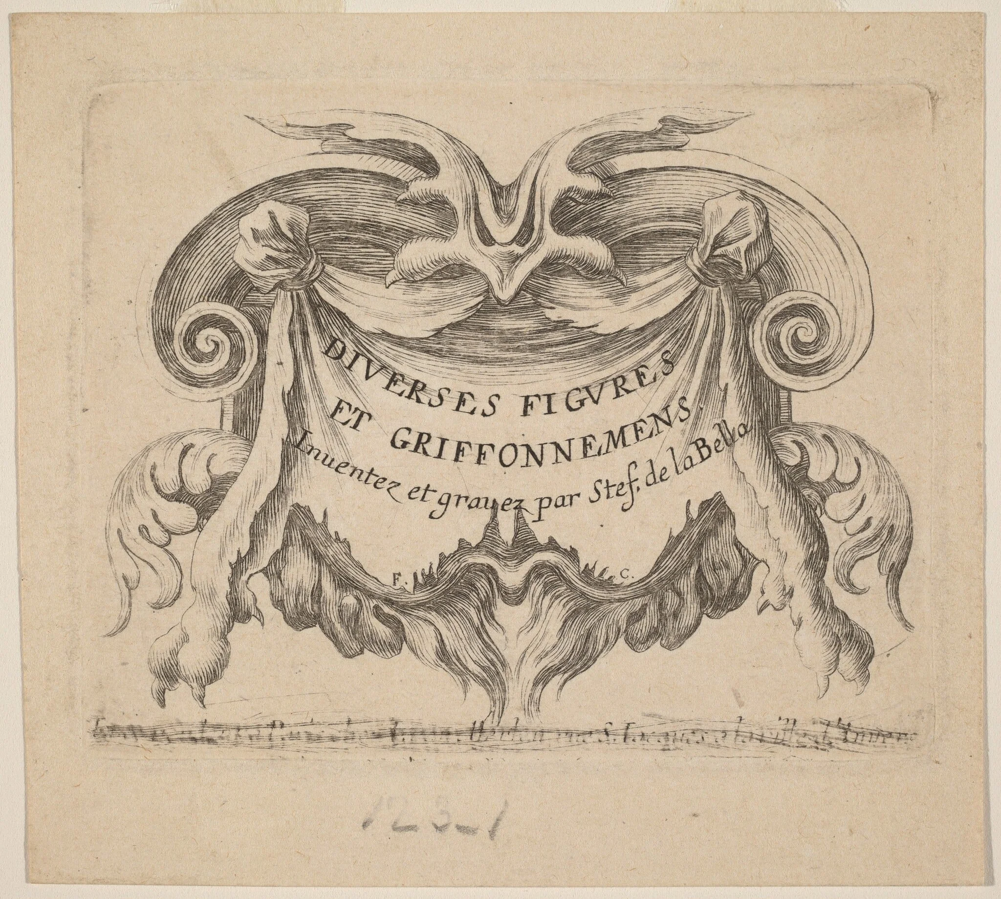 Title Page for "Diverses figures et griffonnements", detail