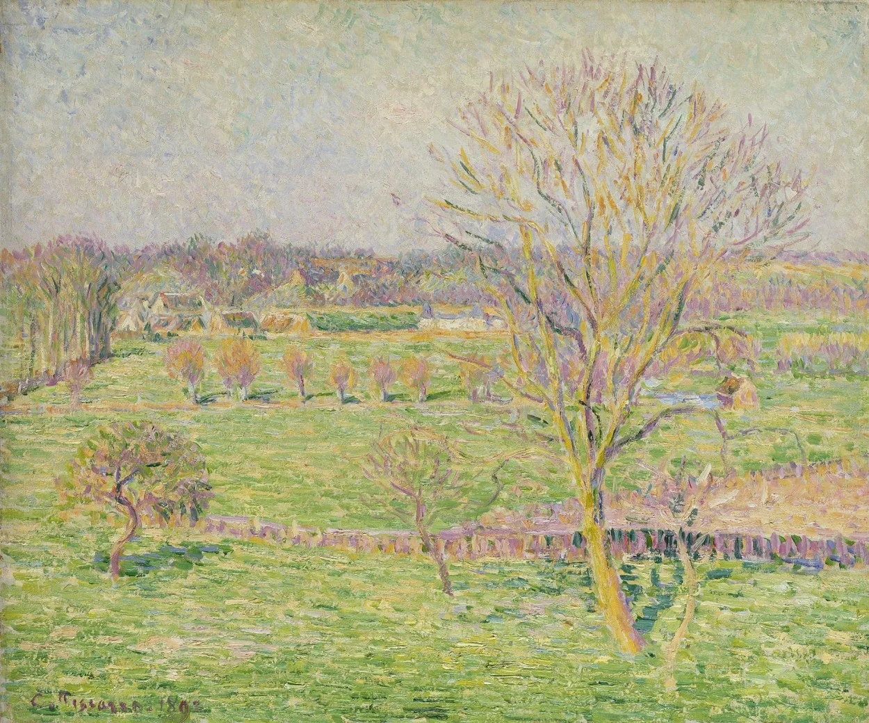 Le pré et le grand noyer, printemps, Eragny, detail