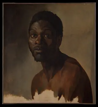 Bust-Length Study of a Man, by François-Auguste Biard, unspecified, 1848
