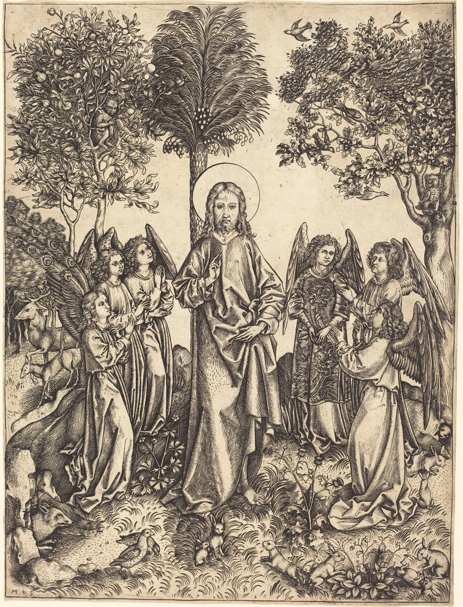 Christ in the Wilderness Served by Angels, detail