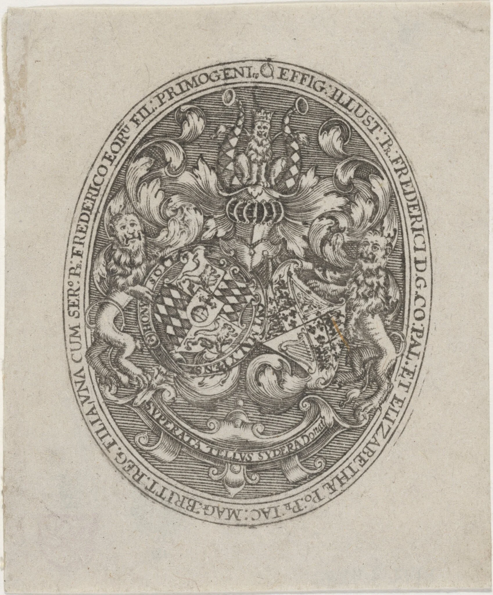 Shields of Frederick V, Elizabeth, and Prince Frederick Henry, detail